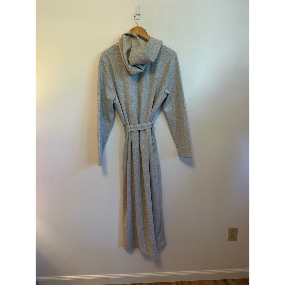Nu Par Simons Heather Grey Hooded Wrap Robe | Size Medium - Picture 4 of 7